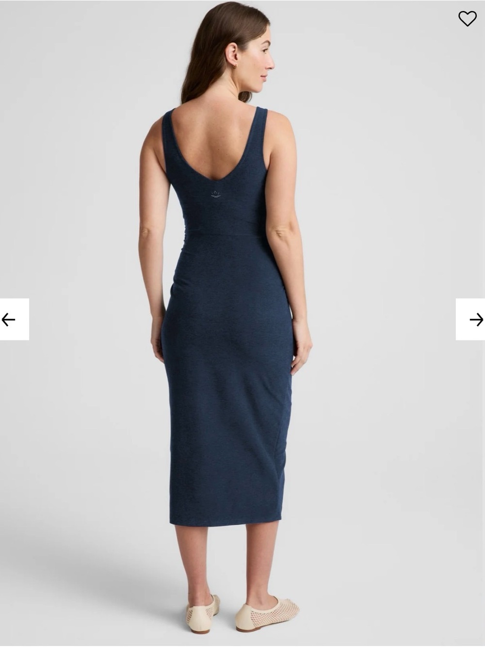 Beyond Yoga Navy Sleeveless Scoop-Back Midi Dress